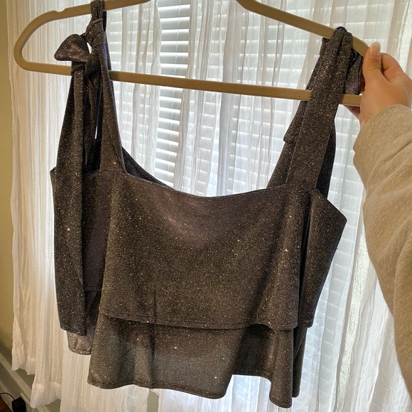 Helene Top Superdown Tie Shoulders Metallic - Picture 6 of 6